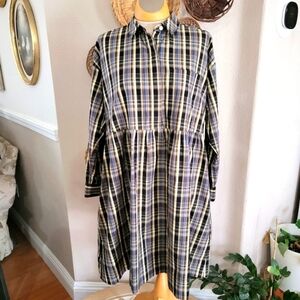 Everlane Plaid Field Dress Sz XS